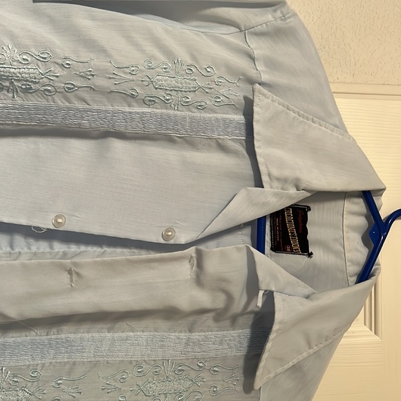 Rare Vintage Creaciones Fanny embroidered dress shirt size 38 - Picture 3 of 4